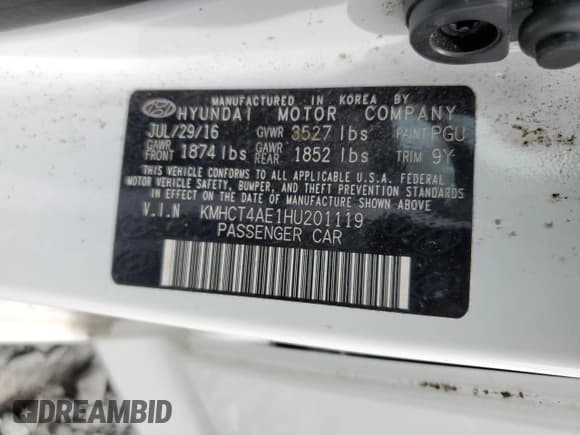 ✅ 2017 Hyundai Accent SE • VIN: KMHCT4AE1HU201119 • Лот: 66300334. Опубликован ранее на Copart с пробегом 109 428 миль. Бесплатный доступ к архиву аукционных продаж из США и подробный отчёт об истории автомобиля на DreamBid. Изображение 12.