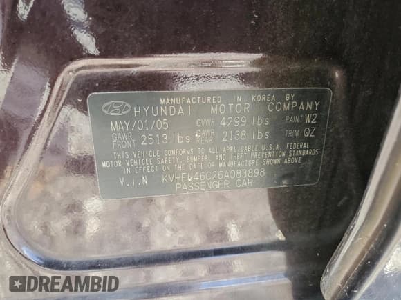 ✅ 2006 Hyundai Sonata GLS • VIN: KMHEU46C26A083898 • Лот: 86060804. Опубликован ранее на Copart с пробегом Не указан. Бесплатный доступ к архиву аукционных продаж из США и подробный отчёт об истории автомобиля на DreamBid. Изображение 13.