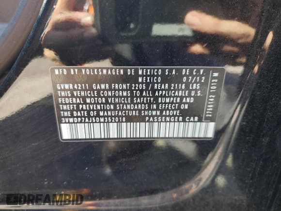 ✅ 2013 Volkswagen Jetta SE • VIN: 3VWDP7AJ5DM352018 • Лот: 80604455. Опубликован ранее на Copart с пробегом 169 039 миль. Бесплатный доступ к архиву аукционных продаж из США и подробный отчёт об истории автомобиля на DreamBid. Изображение 12.