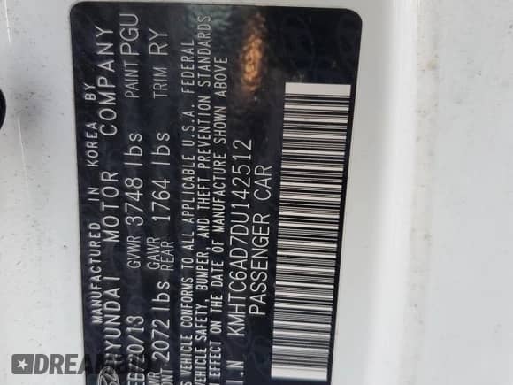 ✅ 2013 Hyundai Veloster w/Gray Int • VIN: KMHTC6AD7DU142512 • Лот: 64877744. Размещён на Copart с пробегом 91 963 миль миль. Получите бесплатный доступ к архиву аукционных продаж из США и посмотрите подробный отчёт об истории автомобиля на DreamBid. Изображение 12.