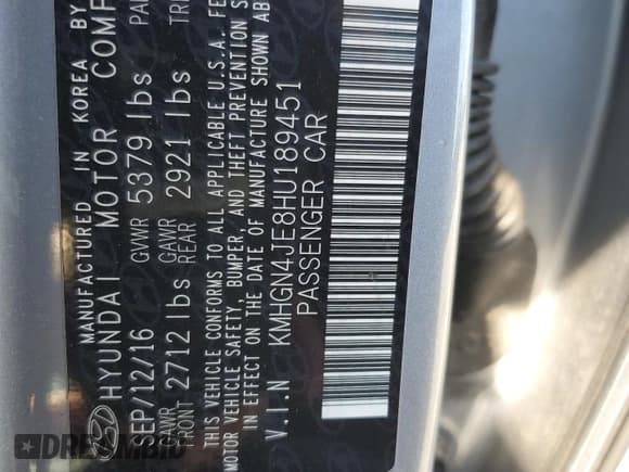 ✅ 2017 Genesis G80 3.8L • VIN: KMHGN4JE8HU189451 • Лот: 86619305. Опубликован ранее на Copart с пробегом 122 771 миль. Бесплатный доступ к архиву аукционных продаж из США и подробный отчёт об истории автомобиля на DreamBid. Изображение 12.