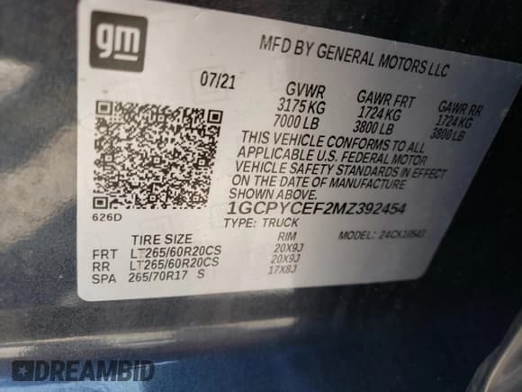 ✅ 2021 Chevrolet Silverado 1500 Custom Trail Boss • VIN: 1GCPYCEF2MZ392454 • Lot: 69590394. Wystawiony na Copart z przebiegiem 16 243 mil. Bezpłatny archiwum sprzedaży aukcyjnych z USA i szczegółowy raport historii pojazdu na DreamBid. Zdjęcie 12.