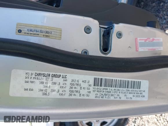 ✅ 2013 Jeep Patriot Sport • VIN: 1C4NJPBA7DD130017 • Lot: 39474810. Listed on IAAI with 143,436 mi. Free auction sales archive from the USA and detailed vehicle history report at DreamBid. Image 9.