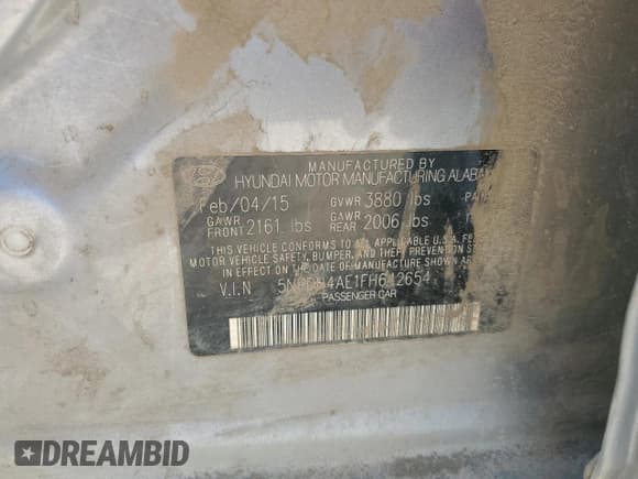 ✅ 2015 Hyundai Elantra SE • VIN: 5NPDH4AE1FH642654 • Lot: 86889085. Listed on Copart with 190,572 mi. Free auction sales archive from the USA and detailed vehicle history report at DreamBid. Image 12.