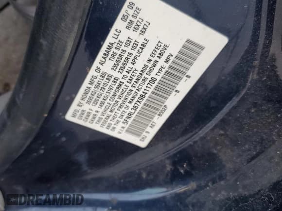 ✅ 2009 Honda Odyssey EX-L • VIN: 5FNRL387X9B411700 • Lot: 90916965. Wystawiony na Copart z przebiegiem 239 517 mil. Bezpłatny archiwum sprzedaży aukcyjnych z USA i szczegółowy raport historii pojazdu na DreamBid. Zdjęcie 12.