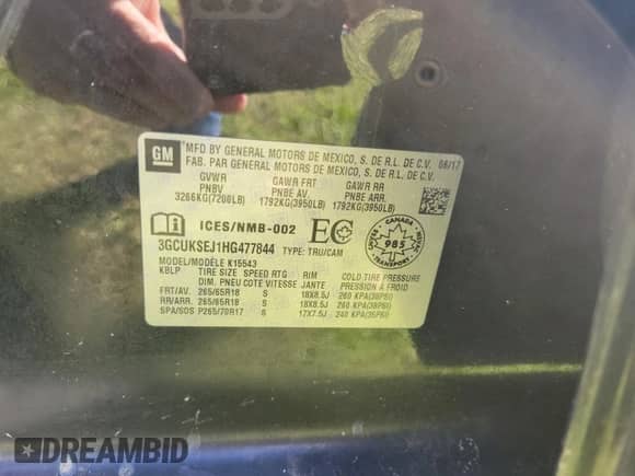 2017 Chevrolet Silverado 1500 LTZ z VIN 3GCUKSEJ1HG477844, wystawiony jako Copart lot #91475795 z przebiegiem 147 904 mil mil oraz Szkoda całkowita • Salvage title. Historia ofert i sprzedaży dostępna na DreamBid. Obrazek 10.