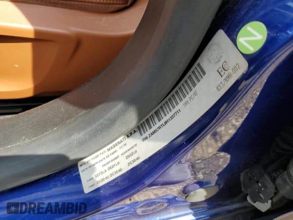 ✅ 2017 Maserati Ghibli S Q4 • VIN: ZAM57RTL8H1227711 • Lot: 68520805. Wystawiony na Copart z przebiegiem 100 403 mil. Bezpłatny archiwum sprzedaży aukcyjnych z USA i szczegółowy raport historii pojazdu na DreamBid. Zdjęcie 12.