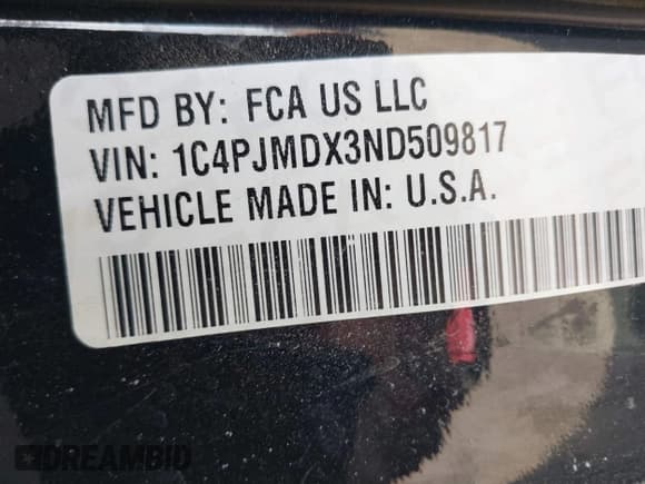 ✅ 2022 Jeep Cherokee Limited • VIN: 1C4PJMDX3ND509817 • Lot: 41765259. Listed on IAAI with Not provided. Free auction sales archive from the USA and detailed vehicle history report at DreamBid. Image 9.