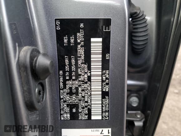 ✅ 2021 Lexus NX 300 • VIN: JTJDARDZ1M2248759 • Lot: 88302755. Wystawiony na Copart z przebiegiem 58 266 mil. Bezpłatny archiwum sprzedaży aukcyjnych z USA i szczegółowy raport historii pojazdu na DreamBid. Zdjęcie 12.