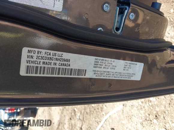 ✅ 2022 Dodge Charger SXT • VIN: 2C3CDXBG1NH239469 • Lot: 43579238. Listed on IAAI with 66,557 mi. Free auction sales archive from the USA and detailed vehicle history report at DreamBid. Image 9.