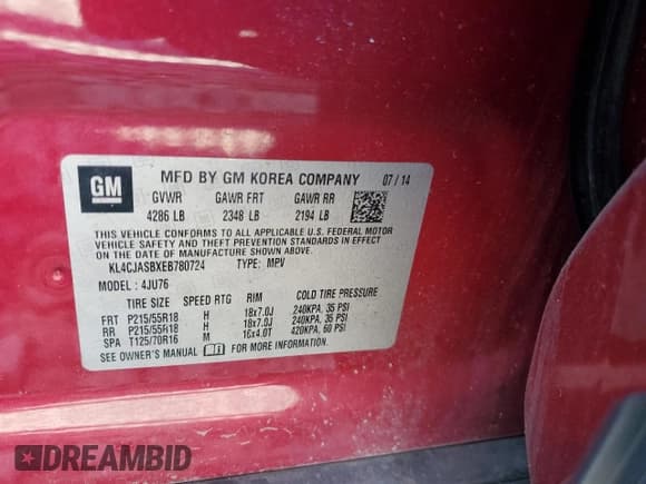 ✅ 2014 Buick Encore • VIN: KL4CJASBXEB780724 • Lot: 82266185. Wystawiony na Copart z przebiegiem 106 647 mil. Bezpłatny archiwum sprzedaży aukcyjnych z USA i szczegółowy raport historii pojazdu na DreamBid. Zdjęcie 13.