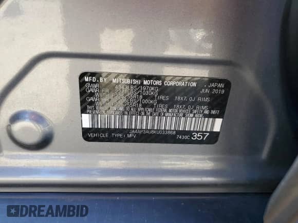 2019 Mitsubishi Outlander ES с VIN JA4AP3AU8KU033868, выставлен на аукционе Copart как лот 86084905 с пробегом 164 537 миль миль и Чистый • Clean title. История ставок и продаж доступна на DreamBid. Изображение 13.