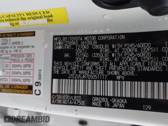 ✅ 2013 Toyota 4Runner SR5 • VIN: JTEZU5JR7D5051117 • Lot: 41955773. Wystawiony na IAAI z przebiegiem 167 373 mil. Bezpłatny archiwum sprzedaży aukcyjnych z USA i szczegółowy raport historii pojazdu na DreamBid. Zdjęcie 9.