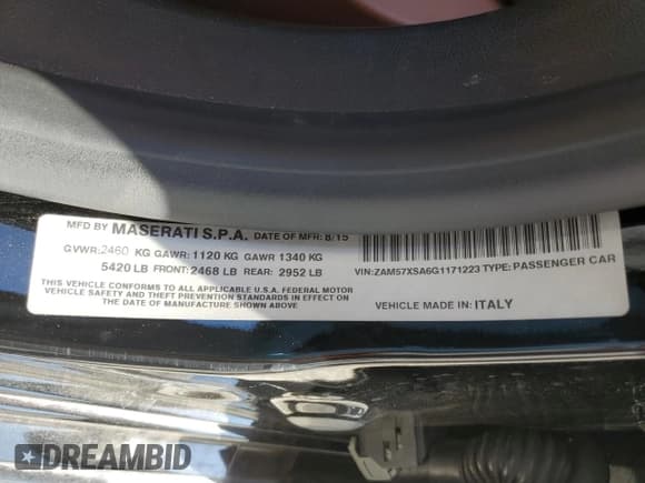 ✅ 2016 Maserati Ghibli • VIN: ZAM57XSA6G1171223 • Lot: 56347325. Wystawiony na Copart z przebiegiem 74 018 mil. Bezpłatny archiwum sprzedaży aukcyjnych z USA i szczegółowy raport historii pojazdu na DreamBid. Zdjęcie 12.