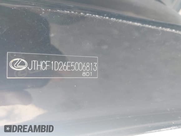 ✅ 2014 Lexus IS 250 • VIN: JTHCF1D26E5006813 • Lot: 43212357. Listed on IAAI with 204,270 mi. Free auction sales archive from the USA and detailed vehicle history report at DreamBid. Image 9.