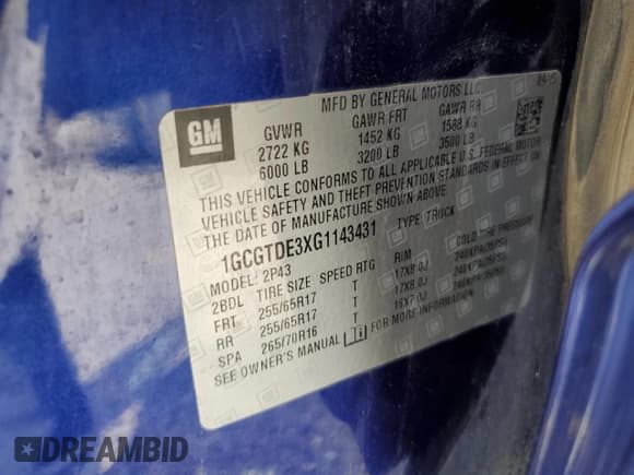 ✅ 2016 Chevrolet Colorado 4WD Z71 • VIN: 1GCGTDE3XG1143431 • Лот: 74142584. Опубликован ранее на Copart с пробегом Не указан. Бесплатный доступ к архиву аукционных продаж из США и подробный отчёт об истории автомобиля на DreamBid. Изображение 13.