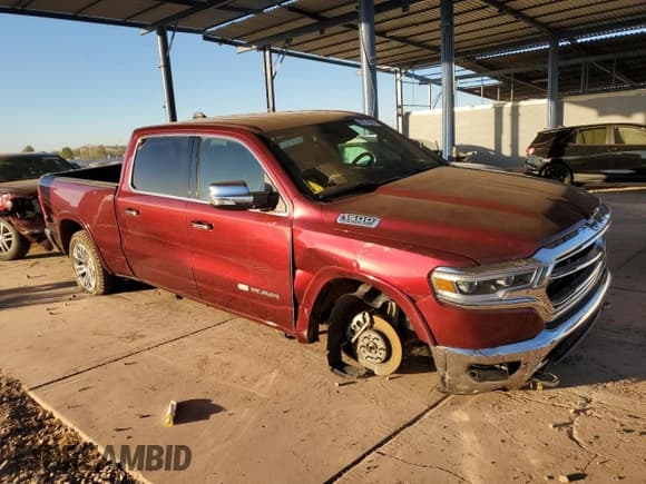 ✅ 2020 Ram 1500 Longhorn • VIN: 1C6SRFST1LN275951 • Lot: 80314604. Listed on Copart with 35,108 mi. Free auction sales archive from the USA and detailed vehicle history report at DreamBid. Image 4.
