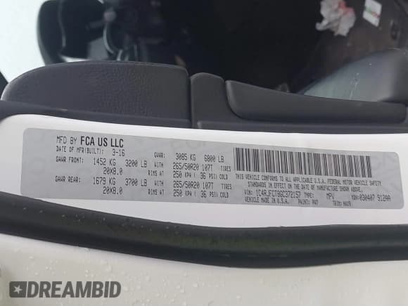 ✅ 2016 Jeep Grand Cherokee Overland • VIN: 1C4RJFCT8GC372157 • Lot: 41422440. Listed on IAAI with 153,067 mi. Free auction sales archive from the USA and detailed vehicle history report at DreamBid. Image 9.