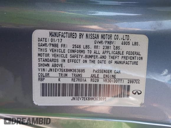 ✅ 2017 Infiniti Q60 Premium • VIN: JN1EV7EK8HM363695 • Лот: 42331464. Опубликован ранее на IAAI с пробегом 99 777 миль. Бесплатный доступ к архиву аукционных продаж из США и подробный отчёт об истории автомобиля на DreamBid. Изображение 9.