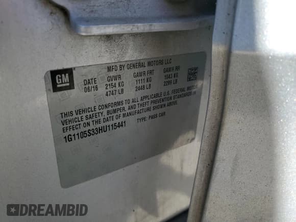 ✅ 2017 Chevrolet Impala LT • VIN: 1G1105S33HU115441 • Lot: 92524815. Wystawiony na Copart z przebiegiem 225 677 mil. Bezpłatny archiwum sprzedaży aukcyjnych z USA i szczegółowy raport historii pojazdu na DreamBid. Zdjęcie 13.