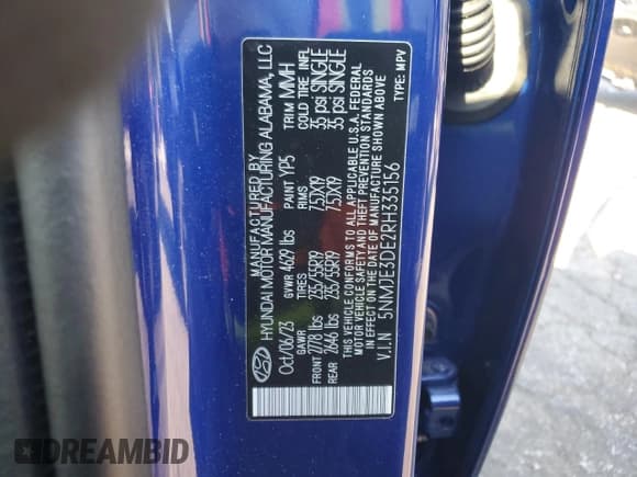 ✅ 2024 Hyundai Tucson Limited • VIN: 5NMJE3DE2RH335156 • Lot: 72556524. Wystawiony na Copart z przebiegiem 5 744 mil. Bezpłatny archiwum sprzedaży aukcyjnych z USA i szczegółowy raport historii pojazdu na DreamBid. Zdjęcie 13.