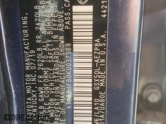 ✅ 2019 Toyota Avalon Limited • VIN: 4T1BZ1FB0KU037568 • Lot: 89506915. Listed on Copart with 71,989 mi. Free auction sales archive from the USA and detailed vehicle history report at DreamBid. Image 12.