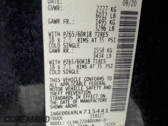 ✅ 2020 Nissan Frontier S • VIN: 1N6ED0EA9LN715441 • Лот: 86624515. Опубликован ранее на Copart с пробегом 90 572 миль. Бесплатный доступ к архиву аукционных продаж из США и подробный отчёт об истории автомобиля на DreamBid. Изображение 12.