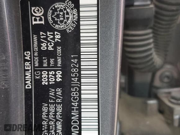 ✅ 2018 Mercedes-Benz B • VIN: WDDMH4GB5JJ458241 • Лот: 74300014. Опубликован ранее на Copart с пробегом 68 651 миль. Бесплатный доступ к архиву аукционных продаж из США и подробный отчёт об истории автомобиля на DreamBid. Изображение 12.