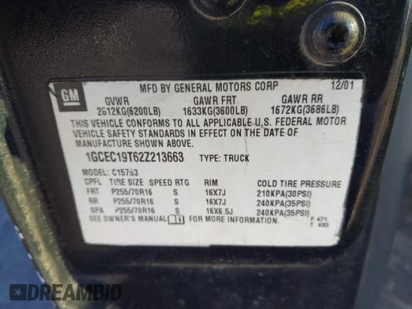 ✅ 2002 Chevrolet Silverado 1500 LT • VIN: 1GCEC19T62Z213663 • Лот: 43609112. Опубликован ранее на IAAI с пробегом Не указан. Бесплатный доступ к архиву аукционных продаж из США и подробный отчёт об истории автомобиля на DreamBid. Изображение 9.