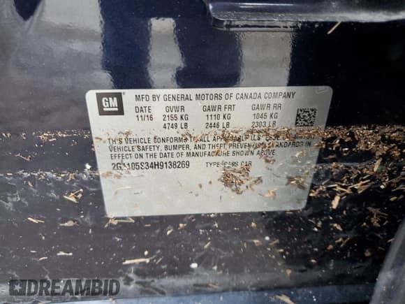 ✅ 2017 Chevrolet Impala LT • VIN: 2G1105S34H9138269 • Lot: 79657334. Wystawiony na Copart z przebiegiem 54 108 mil. Bezpłatny archiwum sprzedaży aukcyjnych z USA i szczegółowy raport historii pojazdu na DreamBid. Zdjęcie 13.