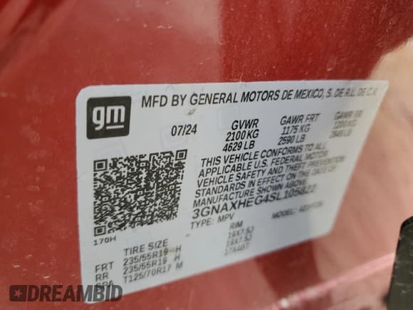 ✅ 2025 Chevrolet Equinox FWD LT • VIN: 3GNAXHEG4SL105822 • Lot: 59628615. Wystawiony na Copart z przebiegiem Nie podano. Bezpłatny archiwum sprzedaży aukcyjnych z USA i szczegółowy raport historii pojazdu na DreamBid. Zdjęcie 12.