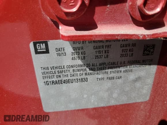 ✅ 2014 Chevrolet Volt • VIN: 1G1RA6E49EU131830 • Lot: 64970294. Wystawiony na Copart z przebiegiem 171 792 mil. Bezpłatny archiwum sprzedaży aukcyjnych z USA i szczegółowy raport historii pojazdu na DreamBid. Zdjęcie 15.
