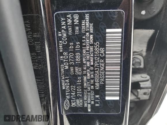 ✅ 2023 Hyundai Venue SE • VIN: KMHRB8A37PU216855 • Lot: 51135415. Listed on Copart with 28,257 mi. Free auction sales archive from the USA and detailed vehicle history report at DreamBid. Image 13.