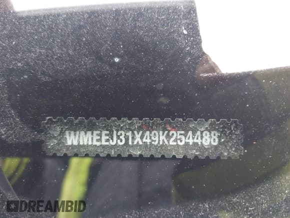 ✅ 2009 Smart fortwo Pure • VIN: WMEEJ31X49K254488 • Lot: 43818664. Listed on IAAI with Not provided. Free auction sales archive from the USA and detailed vehicle history report at DreamBid. Image 9.