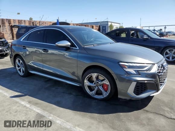 ✅ 2024 Audi S3 Premium Plus • VIN: WAUH3DGY5RA066741 • Lot: 49353335. Listed on Copart with 9,813 mi. Free auction sales archive from the USA and detailed vehicle history report at DreamBid. Image 4.