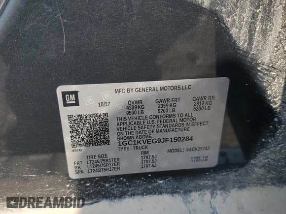 ✅ 2018 Chevrolet Silverado 2500HD LT • VIN: 1GC1KVEG9JF150284 • Лот: 68335075. Опубликован ранее на Copart с пробегом Не указан. Бесплатный доступ к архиву аукционных продаж из США и подробный отчёт об истории автомобиля на DreamBid. Изображение 13.