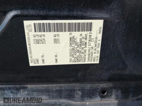 ✅ 2020 Nissan Maxima SV • VIN: 1N4AA6CV4LC378083 • Lot: 43539707. Wystawiony na IAAI z przebiegiem Nie podano. Bezpłatny archiwum sprzedaży aukcyjnych z USA i szczegółowy raport historii pojazdu na DreamBid. Zdjęcie 9.