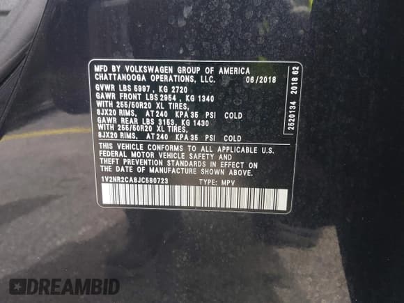 ✅ 2018 Volkswagen Atlas SEL Premium • VIN: 1V2NR2CA8JC580723 • Lot: 43163941. Wystawiony na IAAI z przebiegiem 79 307 mil. Bezpłatny archiwum sprzedaży aukcyjnych z USA i szczegółowy raport historii pojazdu na DreamBid. Zdjęcie 9.