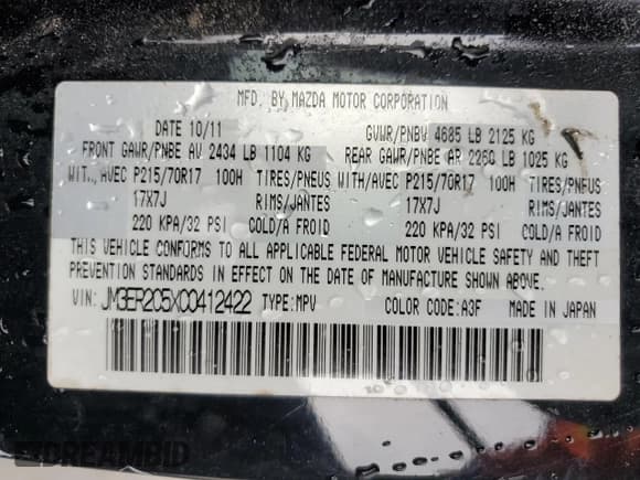 ✅ 2012 Mazda CX-7 i Touring • VIN: JM3ER2C5XC0412422 • Lot: 57941855. Wystawiony na Copart z przebiegiem 199 108 mil. Bezpłatny archiwum sprzedaży aukcyjnych z USA i szczegółowy raport historii pojazdu na DreamBid. Zdjęcie 13.