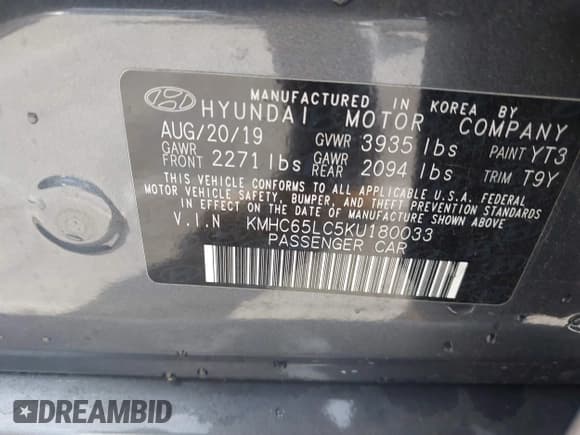 ✅ 2019 Hyundai Ioniq Blue • VIN: KMHC65LC5KU180033 • Lot: 41320893. Wystawiony na IAAI z przebiegiem 71 985 mil. Bezpłatny archiwum sprzedaży aukcyjnych z USA i szczegółowy raport historii pojazdu na DreamBid. Zdjęcie 9.