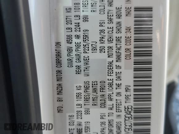 ✅ 2016 Mazda CX-5 Grand Touring • VIN: JM3KE4DY9G0790465 • Lot: 92579735. Wystawiony na Copart z przebiegiem 190 503 mil. Bezpłatny archiwum sprzedaży aukcyjnych z USA i szczegółowy raport historii pojazdu na DreamBid. Zdjęcie 13.