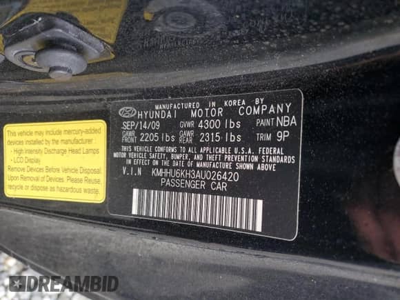 2010 Hyundai Genesis Coupe с VIN KMHHU6KH3AU026420, выставлен на аукционе Copart как лот 86652604 с пробегом 148 077 миль миль и Списание • Salvage title. История ставок и продаж доступна на DreamBid. Изображение 12.