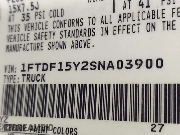 ✅ 1995 Ford F-150 • VIN: 1FTDF15Y2SNA03900 • Lot: 42128479. Wystawiony na IAAI z przebiegiem 262 871 mil. Bezpłatny archiwum sprzedaży aukcyjnych z USA i szczegółowy raport historii pojazdu na DreamBid. Zdjęcie 9.