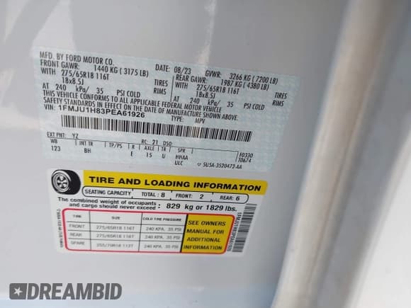 ✅ 2023 Ford Expedition XLT • VIN: 1FMJU1H83PEA61926 • Lot: 42731576. Wystawiony na IAAI z przebiegiem 25 982 mil. Bezpłatny archiwum sprzedaży aukcyjnych z USA i szczegółowy raport historii pojazdu na DreamBid. Zdjęcie 9.