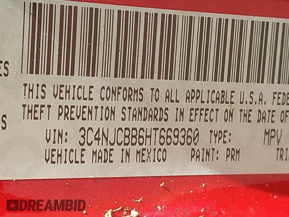 ✅ 2017 Jeep Compass Latitude • VIN: 3C4NJCBB6HT669360 • Lot: 43394313. Wystawiony na IAAI z przebiegiem 60 393 mil. Bezpłatny archiwum sprzedaży aukcyjnych z USA i szczegółowy raport historii pojazdu na DreamBid. Zdjęcie 9.
