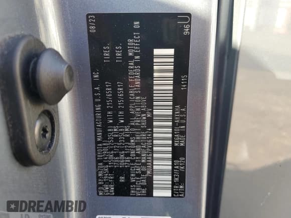 ✅ 2023 Toyota Corolla Cross L • VIN: 7MUAAAAG7PV061474 • Lot: 86704365. Listed on Copart with 22,287 mi. Free auction sales archive from the USA and detailed vehicle history report at DreamBid. Image 14.