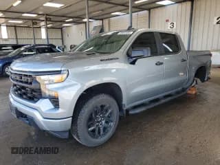 ✅ 2025 Chevrolet Silverado 1500 Custom • VIN: 1GCPKBEK3SZ107685 • Lot: 69657695. Listed on Copart with 15,113 mi. Free auction sales archive from the USA and detailed vehicle history report at DreamBid. Image 1.