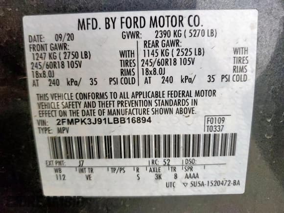 ✅ 2020 Ford Edge SEL • VIN: 2FMPK3J91LBB16894 • Лот: 94183105. Опубликован ранее на Copart с пробегом 113 135 миль. Бесплатный доступ к архиву аукционных продаж из США и подробный отчёт об истории автомобиля на DreamBid. Изображение 12.