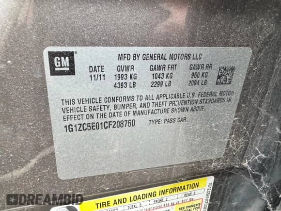 2012 Chevrolet Malibu 1LT с VIN 1G1ZC5E01CF208760, выставлен на аукционе Copart как лот 85060935 с пробегом 147 278 миль миль и Чистый • Clean title. История ставок и продаж доступна на DreamBid. Изображение 10.