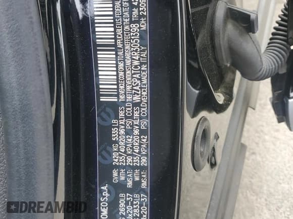 ✅ 2024 Alfa Romeo Tonale Ti • VIN: ZASPATCW4R3051398 • Lot: 58751195. Listed on Copart with 16,368 mi. Free auction sales archive from the USA and detailed vehicle history report at DreamBid. Image 14.